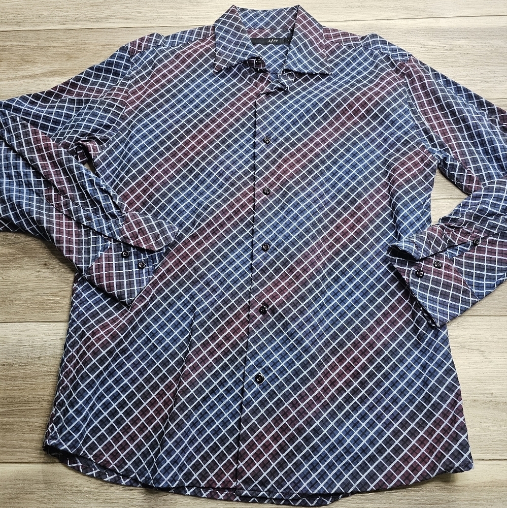 Lift Mens Dress Shirt Size L Long Sleeves